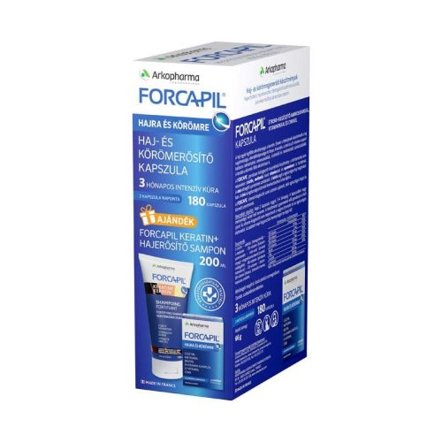 Forcapil Haj- és körömerősítő kapszula és Keratin+ sampon 180x200ml