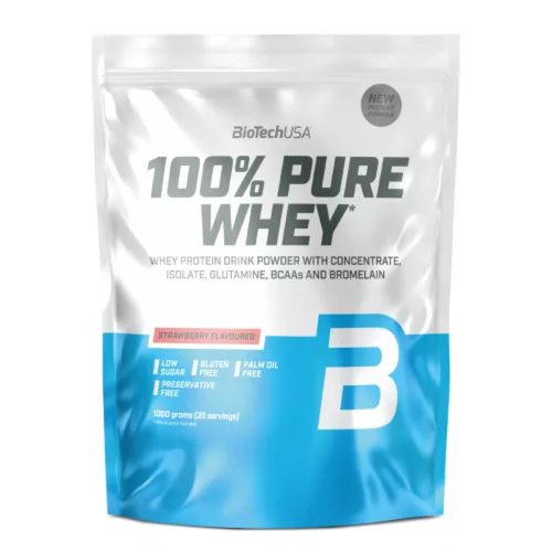Biotech 100% Pure Whey tejsavó fehérjepor Eper 454g