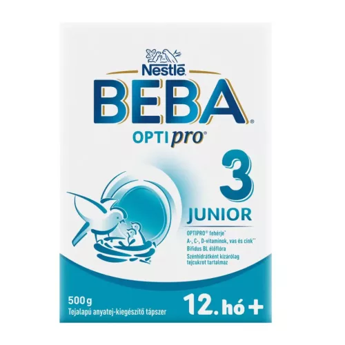 Nestle Beba Optipro 3 Junior tejalapú anyatej-kiegészítő tápszer 12 hónapos kortól 500g