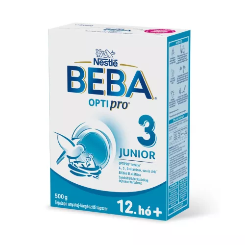 Nestle Beba Optipro 3 Junior tejalapú anyatej-kiegészítő tápszer 12 hónapos kortól 500g