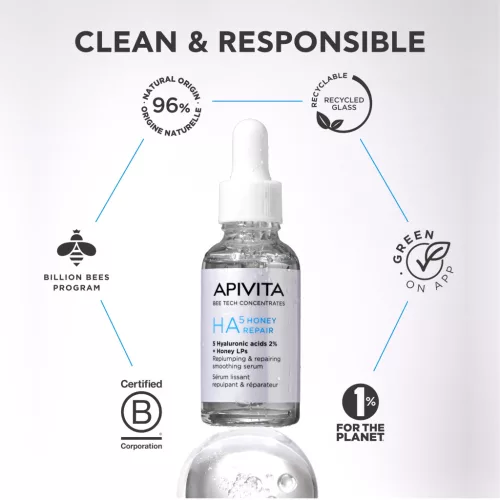 Apivita BEE TECH HA5 Honey feltöltő, regeneráló és bőrsimító szérum 30ml