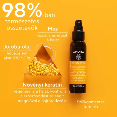 Apivita Hajerősítő olaj Keratin Repair száraz vagy töredezett hajra 100ml