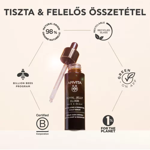 Apivita Royal Jelly Elixir Revitalizáló és sűrűséget adó fejbőrszérum 50ml