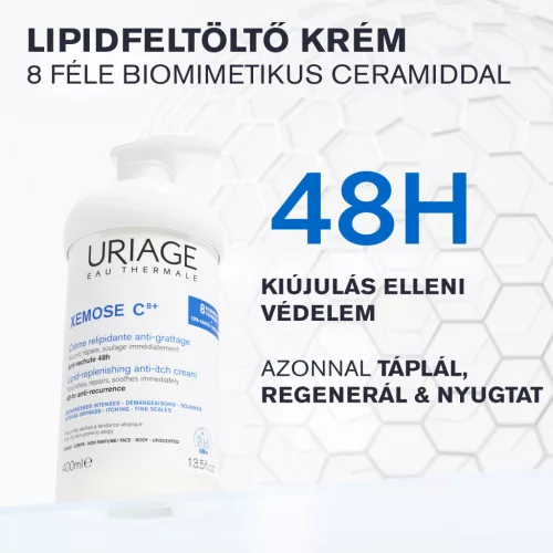Uriage XEMOSE C8+ testápoló krém száraz bőrre lipidfeltöltő és viszketéscsillapító hatással 400ml