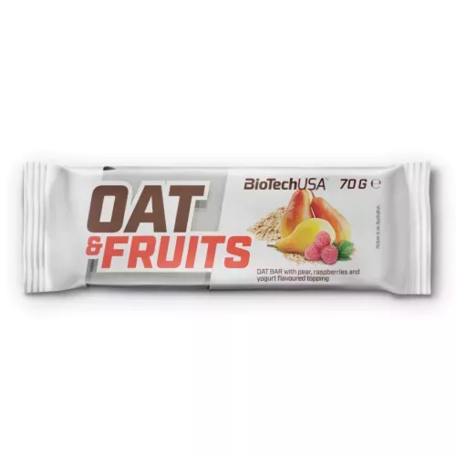 Biotech Oat&Fruits joghurtos-körte-málna szelet 70g 