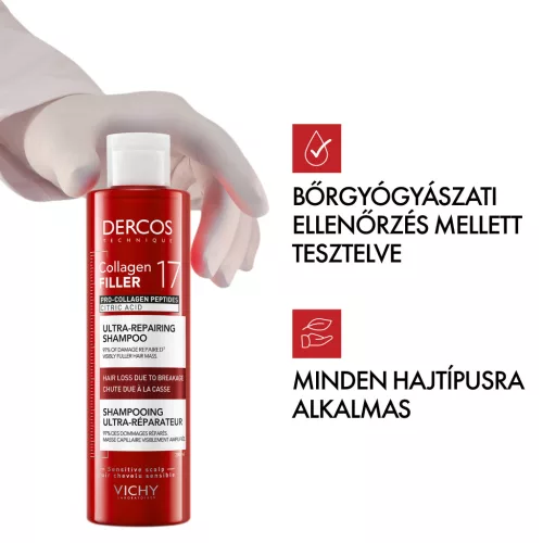 VICHY Dercos Collagen 17 Filler Ultra-Regeneráló sampon 200ml