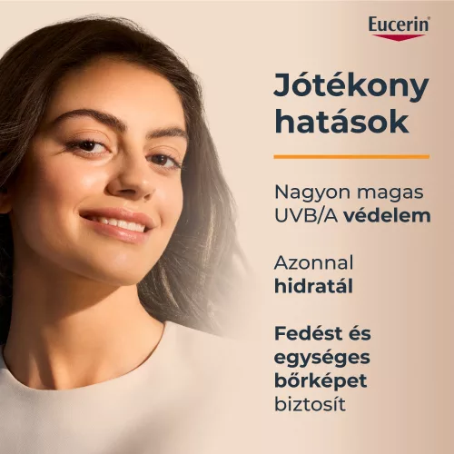 Eucerin Sun Hydro-Protect ultra könnyű színezett napozó fluid arcra SPF50 | medium árnyalat 50ml