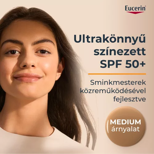 Eucerin Sun Hydro-Protect ultra könnyű színezett napozó fluid arcra SPF50 | medium árnyalat 50ml