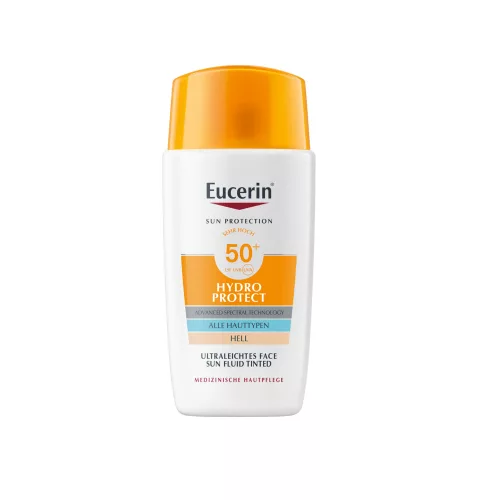 Eucerin Sun Hydro-Protect ultra könnyű színezett napozó fluid arcra SPF50 | világos árnyalat 50ml