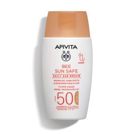   Apivita Bee Sun Safe Daily Age Repair színezett fluid ráncok és pigmentfoltok ellen SPF50 50ml