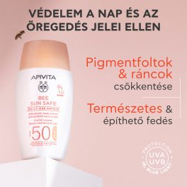   Apivita Bee Sun Safe Daily Age Repair színezett fluid ráncok és pigmentfoltok ellen SPF50 50ml