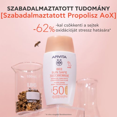 Apivita Bee Sun Safe Daily Age Repair színezett fluid ráncok és pigmentfoltok ellen SPF50 50ml