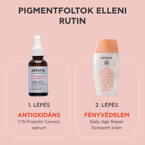 Apivita Bee Sun Safe Daily Age Repair színezett fluid ráncok és pigmentfoltok ellen SPF50 50ml