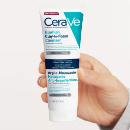   CeraVe Habzó, pattanások elleni arctisztító krém agyaggal 118ml