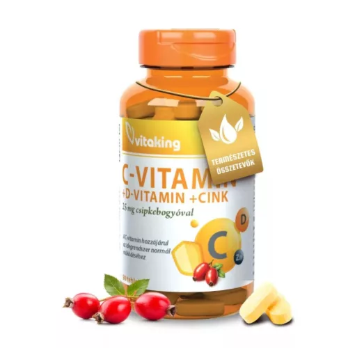 Vitaking C+D3+Cink biszglicinát + csipkebogyó tabletta 90x