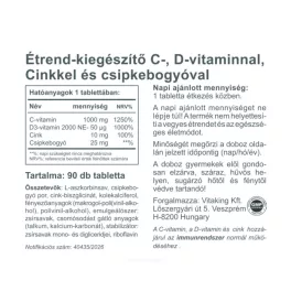 Vitaking C+D3+Cink biszglicinát + csipkebogyó tabletta 90x