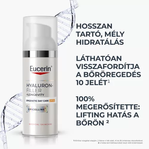 Eucerin Hyaluron-Filler + Longevity Epigenetic Nappali arcápoló SPF30 50ml